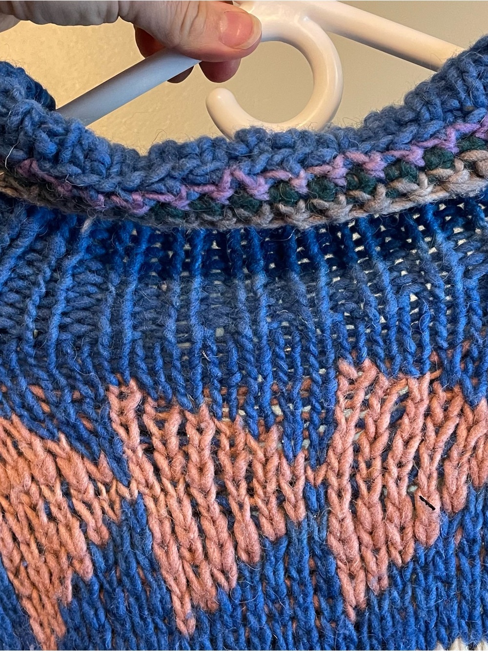 Handmade Chunky Knit Vibrant Oversized Southwestern Fair Aisle Sweater - Picture 12 of 13